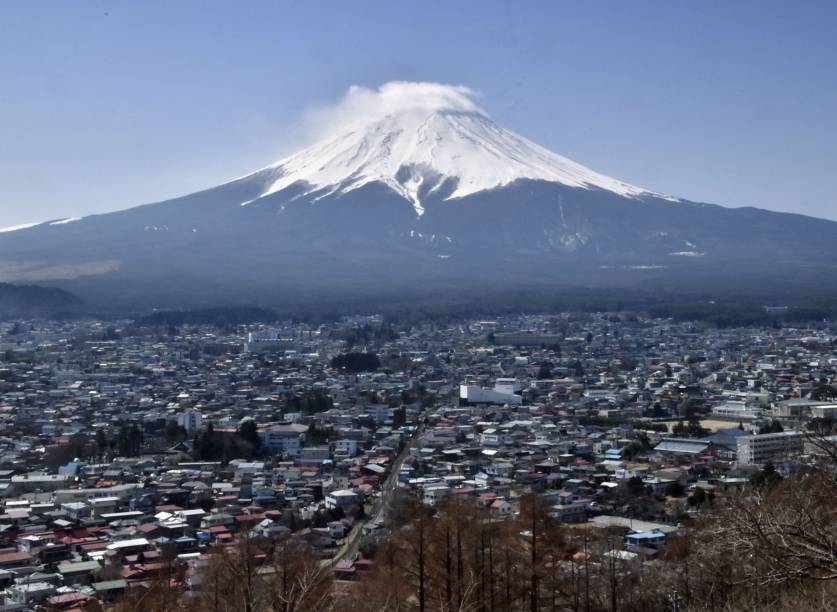 Monte Fuji, o mais alto do Japão com 3.776 metros -