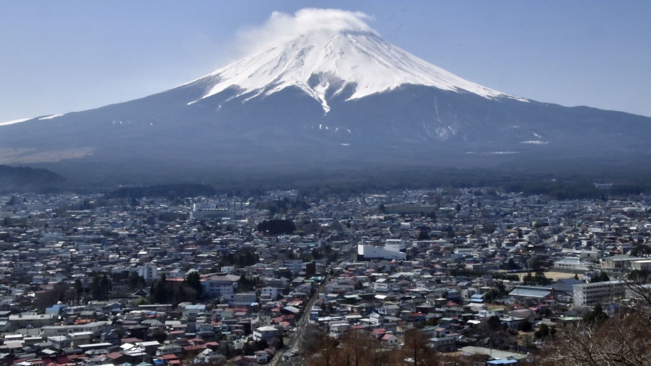 Monte Fuji, o mais alto do Japão com 3.776 metros -