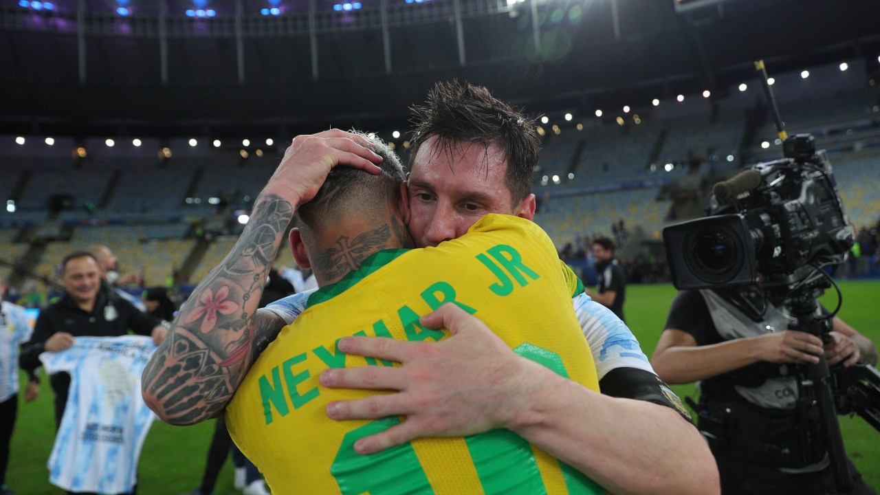 Neymar e Lionel Messi na final da Copa América -