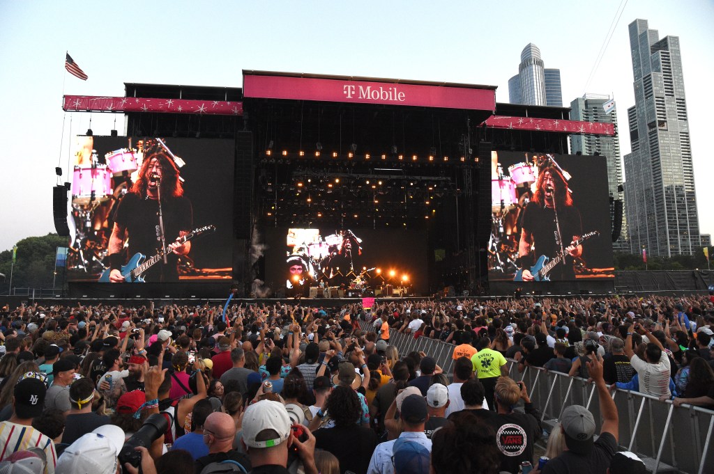 CHICAGO, ILLINOIS - AUGUST 01: Foo Fighters perform on stage during Lollapalooza 2021 at Grant Park on August 01, 2021 in Chicago, Illinois. (Photo by Kevin Mazur/Getty Images)