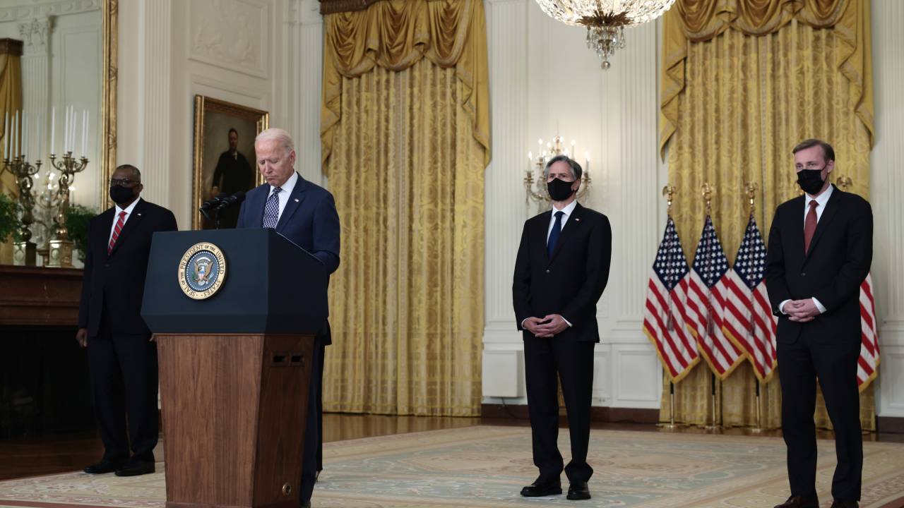 Presidente dos EUA, Joe Biden, fala sobre esforços de retirada de americanos no Afeganistão. 20/08/2021