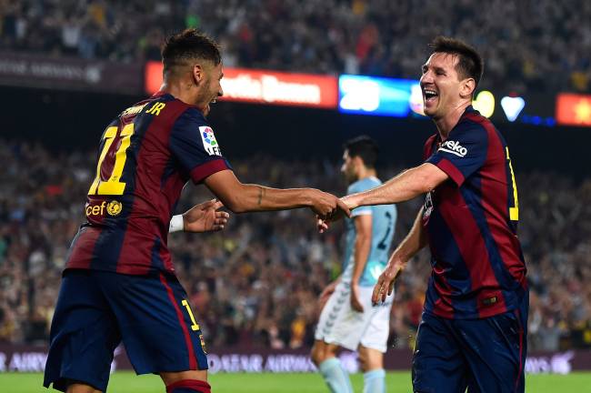 Neymar e Messi durante anos de Barcelona -