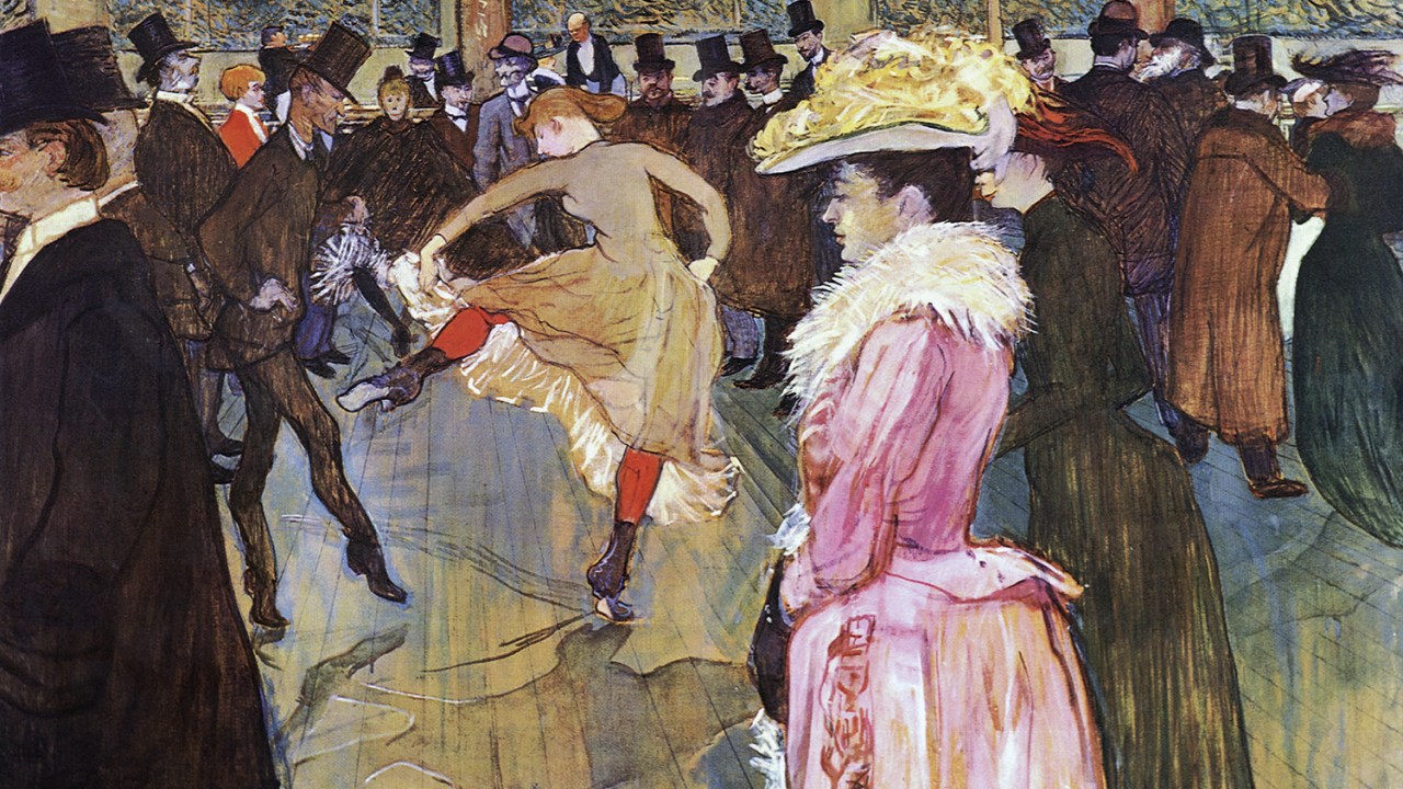 BRILHO - Baile parisiense, em tela de Henri de Toulouse-Lautrec: agitos sem fim -