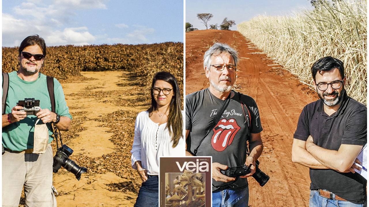 ARIDEZ - Jana Sampaio e Alex Ferro (à esq.) foram ao cerrado de Minas Gerais; Egberto Nogueira e Ricardo Ferraz estiveram no oeste do estado de São Paulo: as equipes de VEJA veem de perto a pior seca registrada em 111 anos -