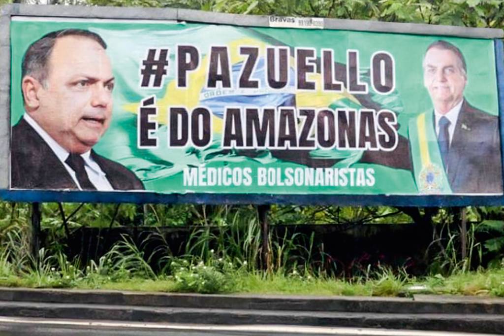 PLANO B - Cartazes em prol do ex-ministro no Amazonas: movimento conservador trabalha para que ele saia a governador -