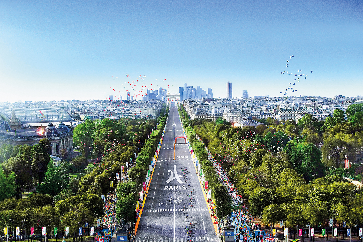 NO CHÃO - Projeção da Avenida Champs-Élysées, a mais famosa da cidade: o lugar deverá receber provas de ciclismo -