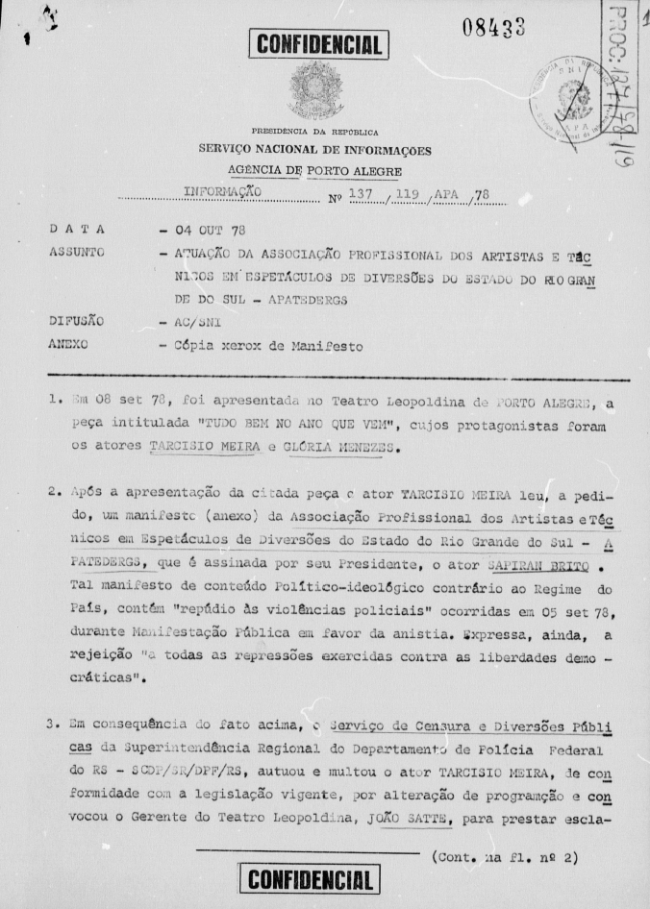 TARCÍSIO – SNI – ARTE Tarcísio Meira