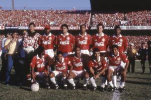 Time posado do Internacioanl, no jogo contra o Fluminense, pela finalíssima da Copa Brasil, em 1992 -