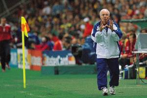 Zagallo durante partida contra a Holanda em 1998 -