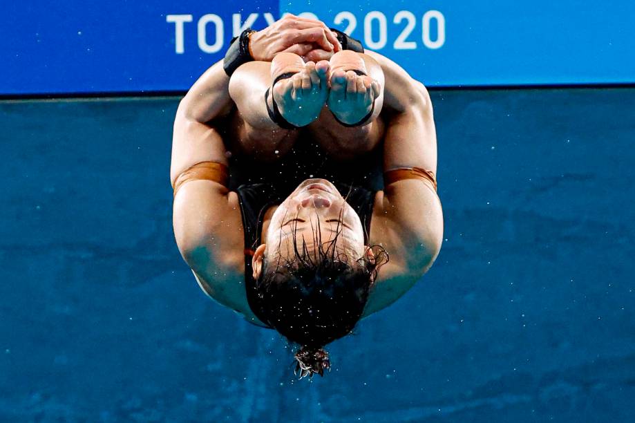 Pandelela Pamg, da Malásia, durante sua apresentação na prova de saltos ornamentais em plataforma -