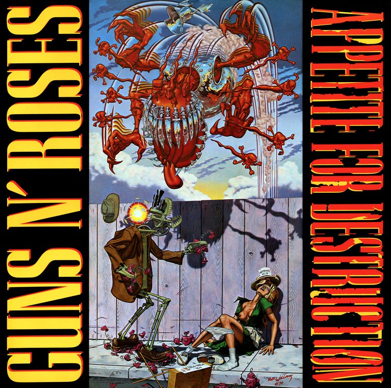 Capa do disco do Guns N’ Roses, 'Appetite For Destruction'