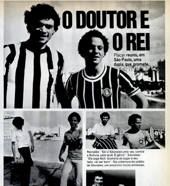 Sócrates e Reinaldo em edição de 1979 de PLACAR de 1979