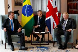 Boris Johnson e Jair Bolsonaro participam de encontro em Nova York