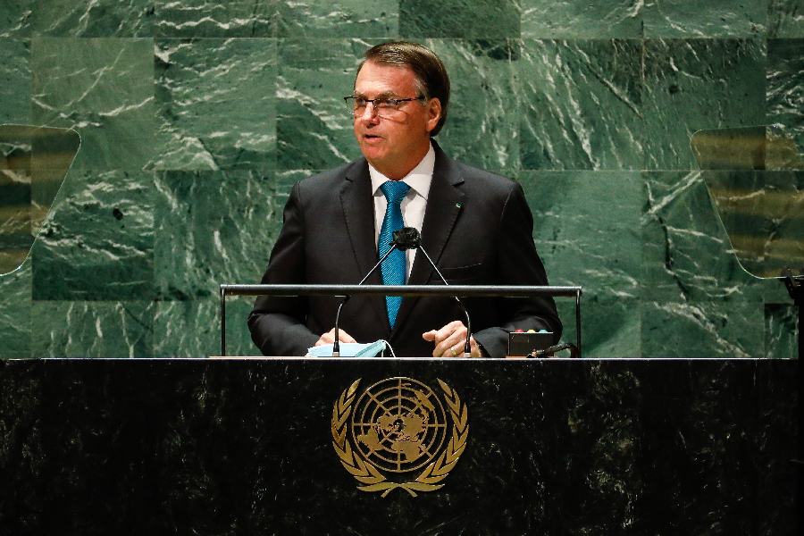 O presidente Jair Bolsonaro discursa na Assembleia Geral da ONU - 21/09/2021 -