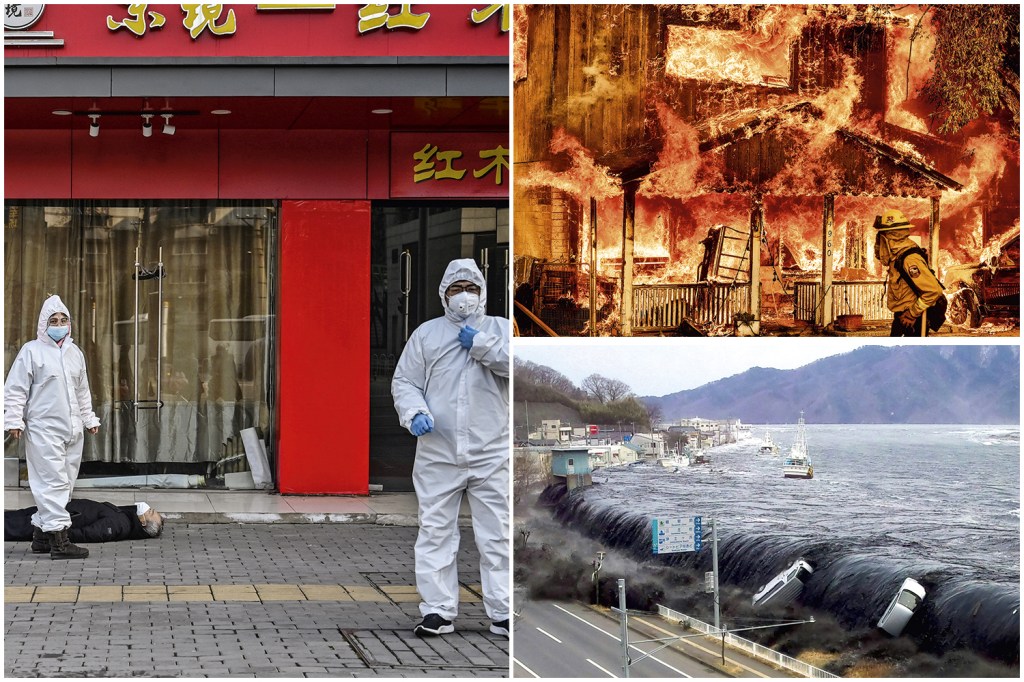 DESTRUIÇÃO - Início da pandemia na China, incêndio florestal nos Estados Unidos e tsunami no Japão: as tragédias moldam o mundo -
