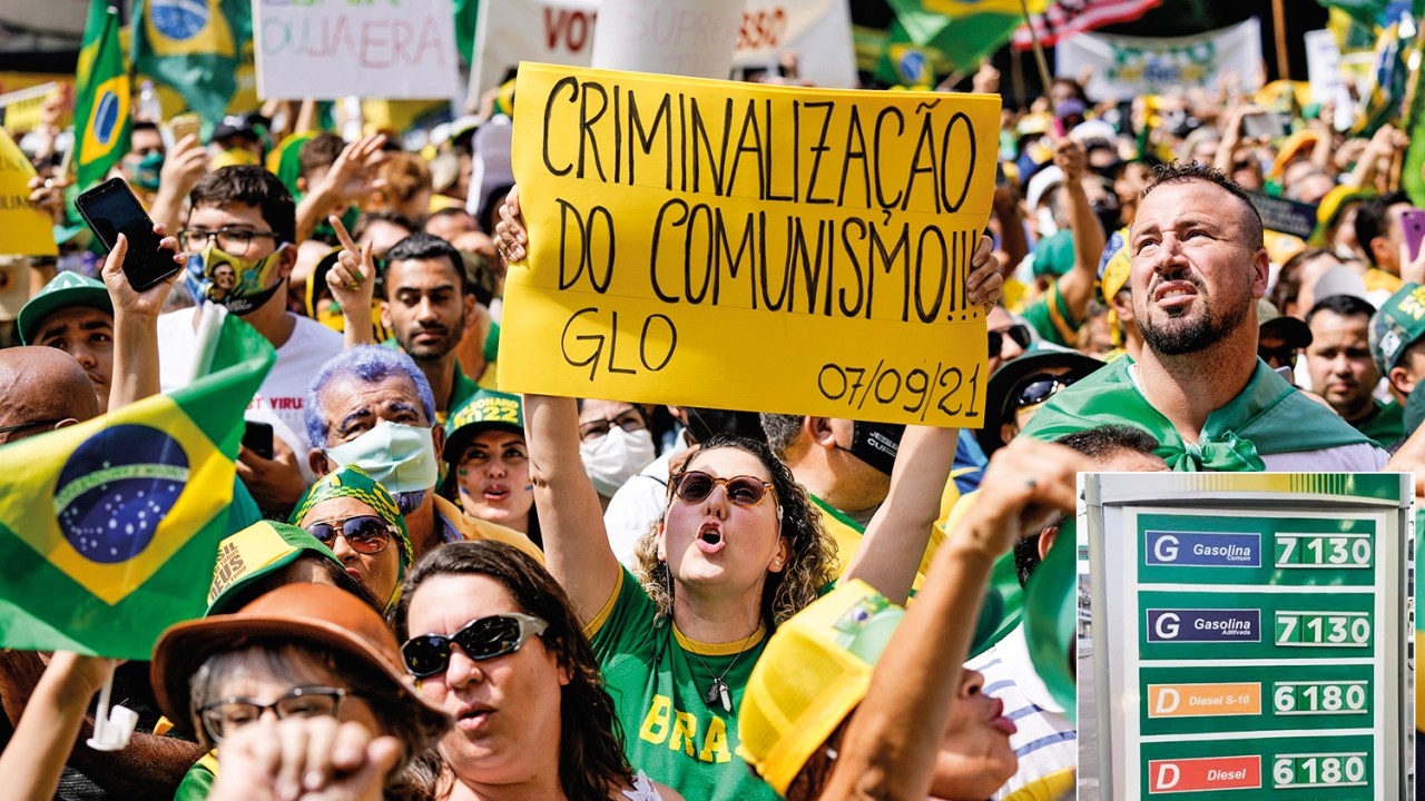 ILUSÃO - O clamor a favor do presidente Jair Bolsonaro nas ruas: criação de inimigos imaginários, alheios aos reais problemas do país, como a gasolina a 7 reais, a inflação, o dólar alto... -