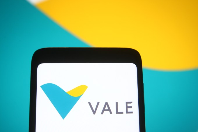 In this photo illustration a Vale logo of Vale S.A.