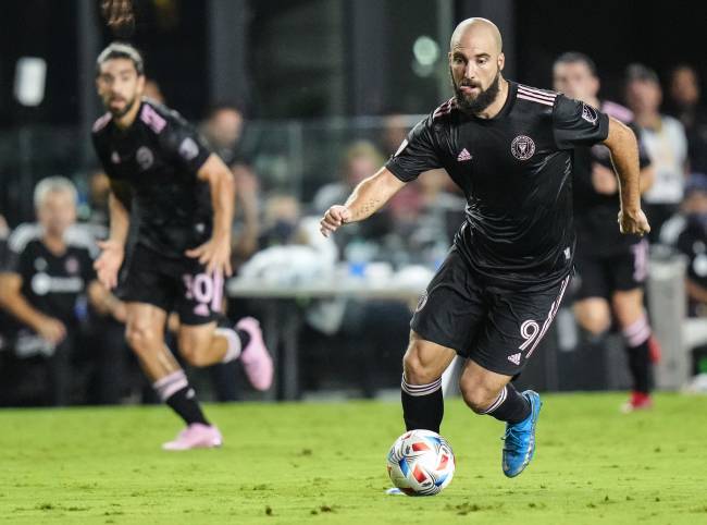 Gonzalo Higuaín em ação pelo Inter Miami, da MLS