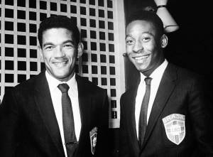 Pelé e Mané Garrincha na Copa de 1962, no Chile -