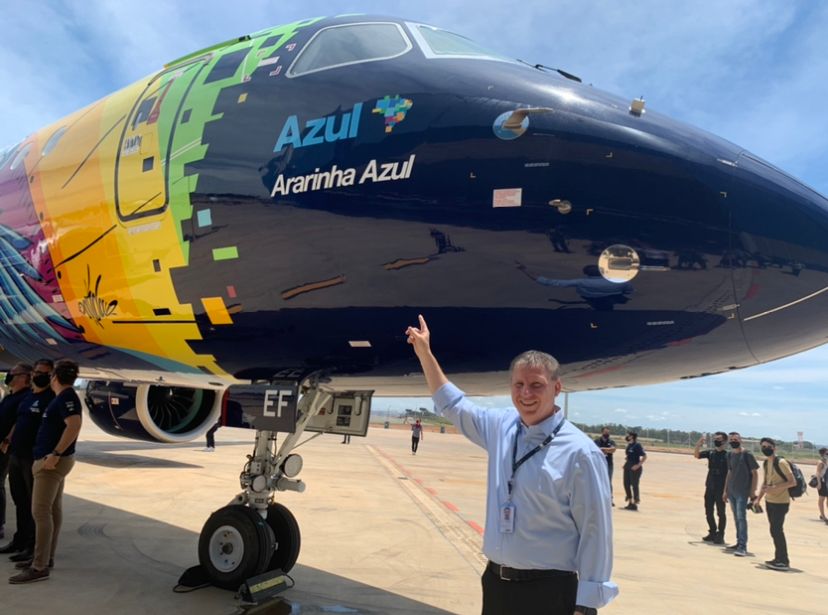 John Rodgerson, presidente da Azul, em evento de lançamento de uma nova aeronave da companhia