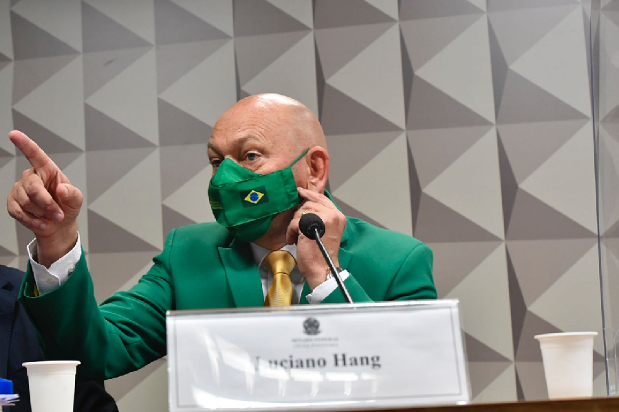 Luciano Hang durante seu depoimento à CPI da Pandemia - 29/09/2021 -