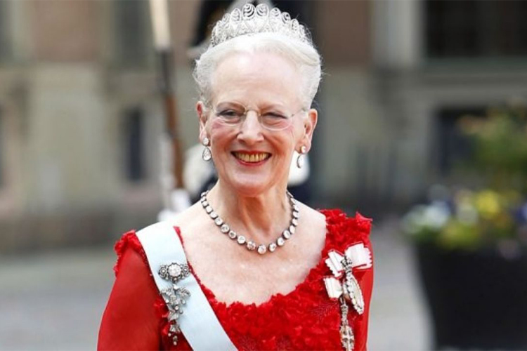 A Rainha da Dinamarca, Margrethe II, segunda mulher a reger o país desde o século XV.