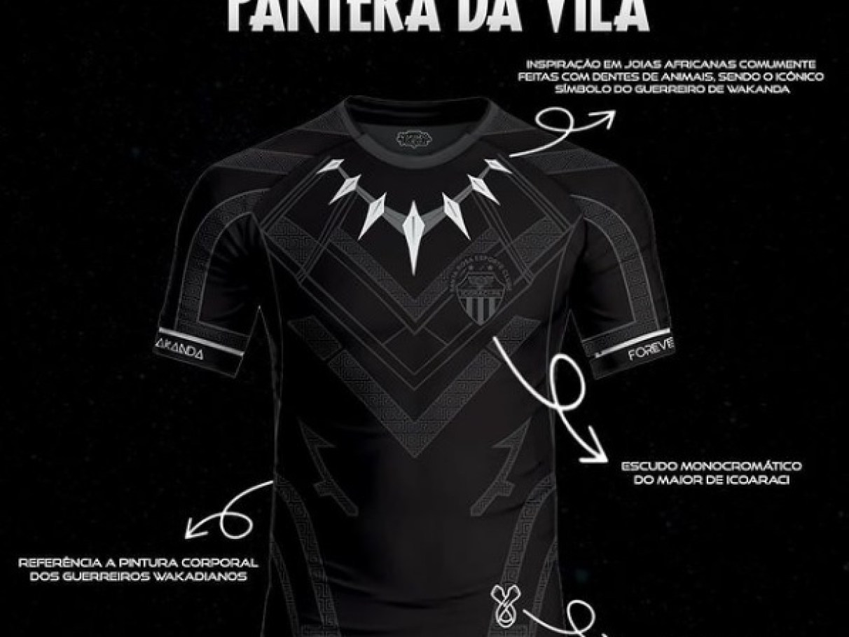 Wakanda para sempre: Santa Rosa lança camisa inspirada em Pantera Negra