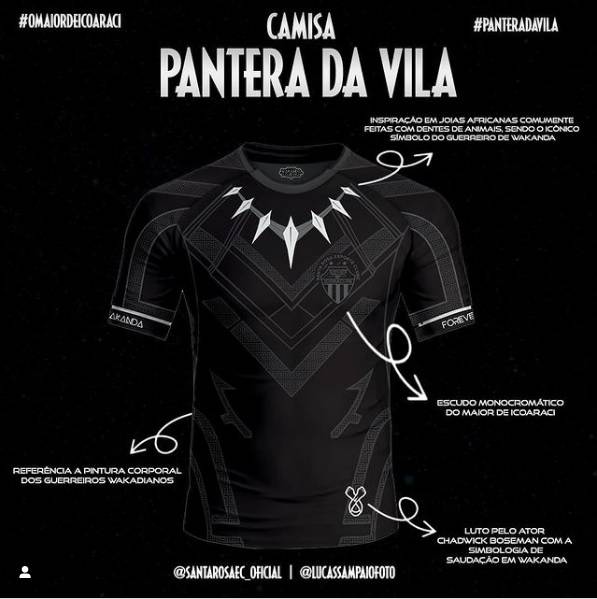 Wakanda para sempre: Santa Rosa lança camisa inspirada em Pantera Negra