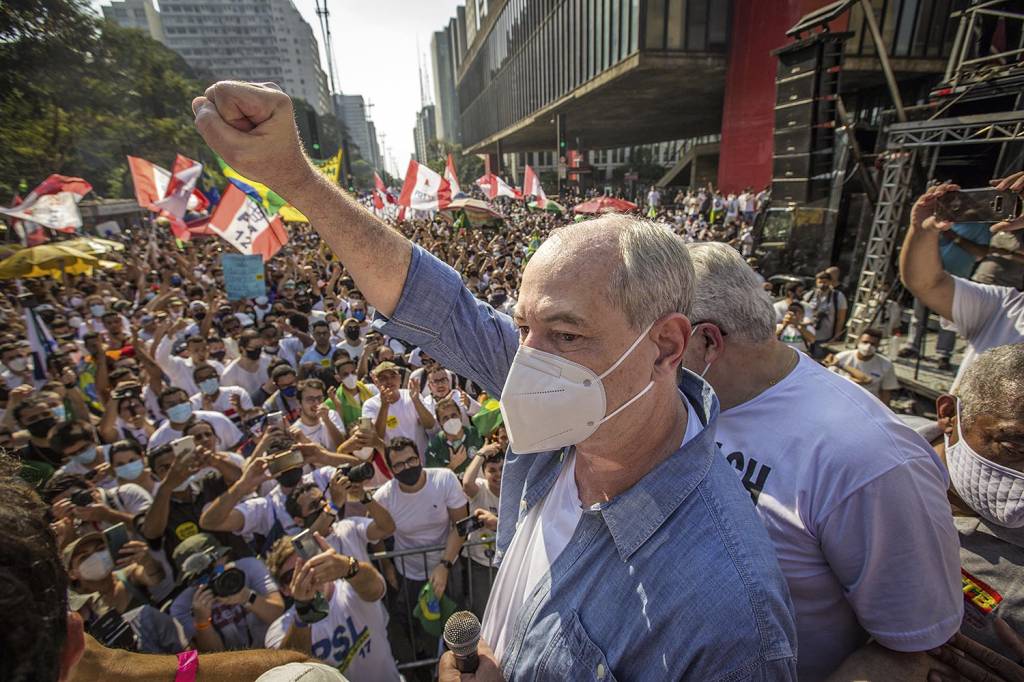 SAIA-JUSTA - Ciro na Avenida Paulista: ele levou algumas vaias em ato recente contra Jair Bolsonaro -