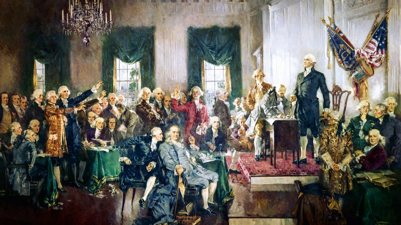 FUNDADORES - Congresso na Filadélfia, em 1787: George Washington supervisionou o texto -