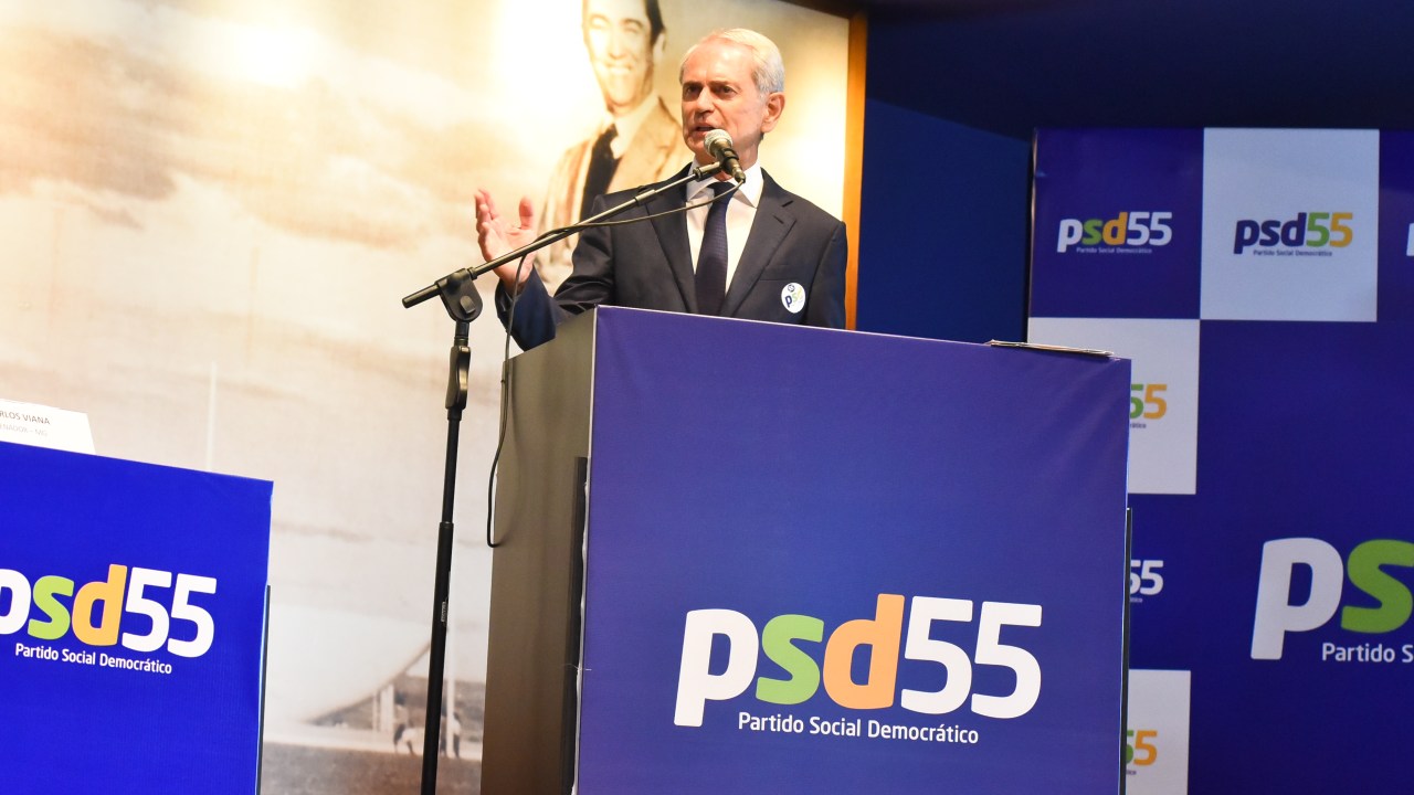 O ex-senador Paulo Octávio, durante evento de filiação do presidente Rodrigo Pacheco ao PSD