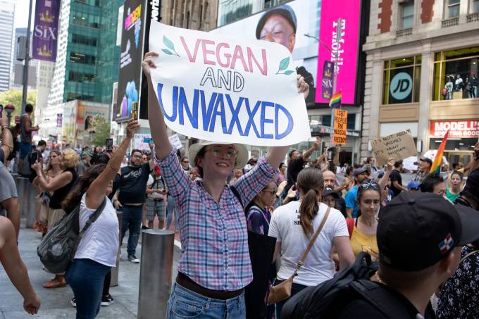 Anti-vaccine demonstration in New York City