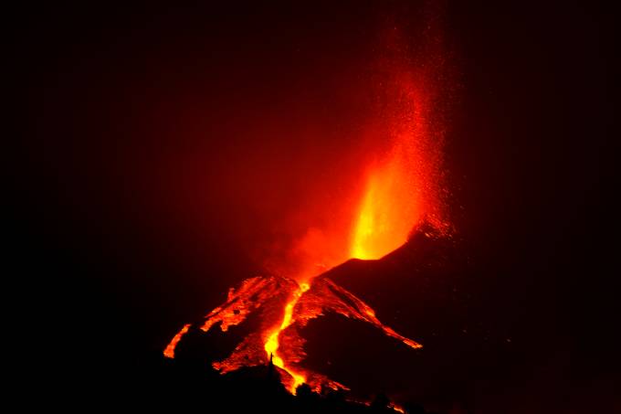 Volcano Cone Suffers Partial Collapse On North Face And Lava Flows Cause New Damage