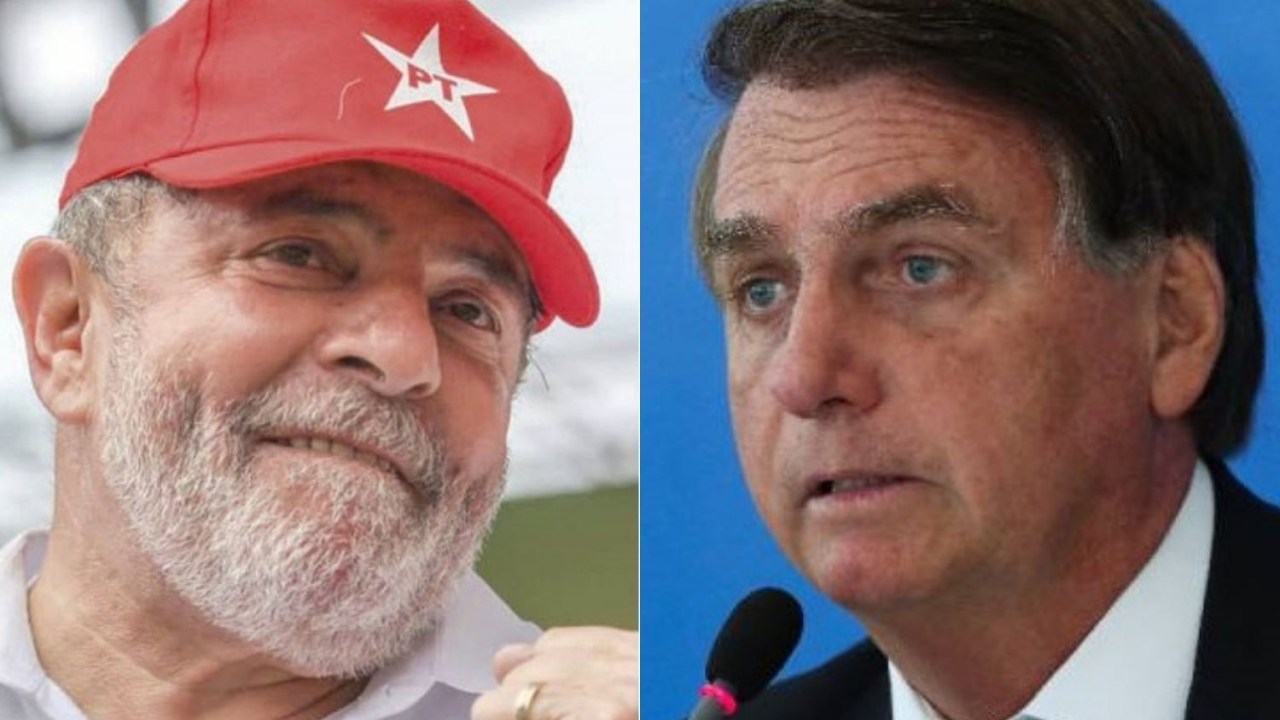 O ex-presidente Lula (e) e o presidente Jair Bolsonaro