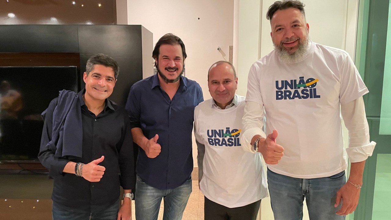 ACM Neto, Antônio Rueda, Waguinho e Canela, do União Brasil, reunidos nesta terça-feira em Brasília
