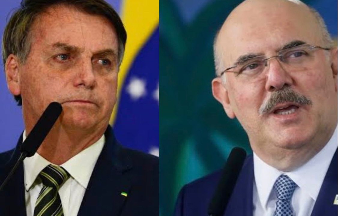 Jair Bolsonaro e o ministro da Educação, Milton Ribeiro