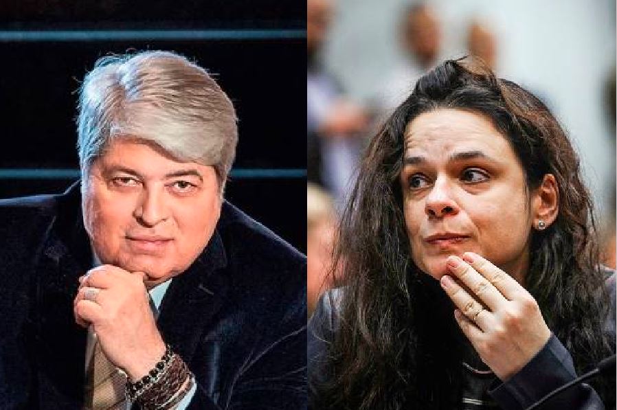 O apresentador José Luiz Datena e a deputada estadual Janaina Paschoal