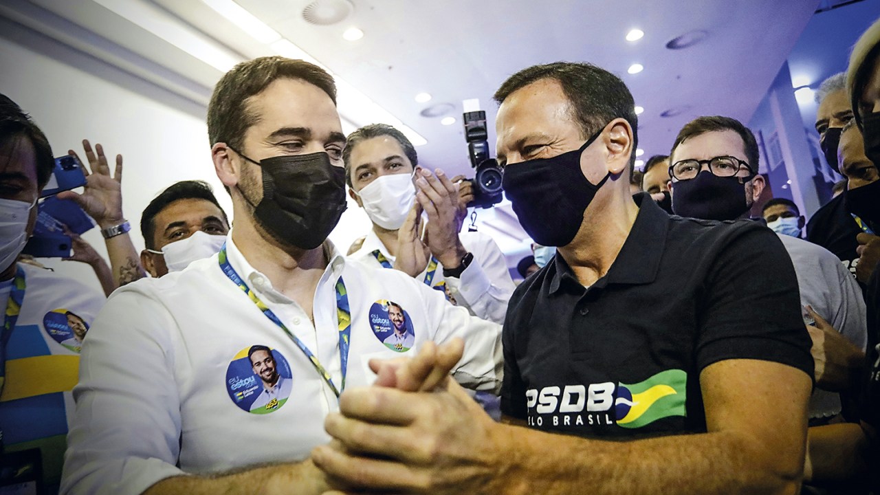 SUSPENSE - Eduardo Leite e João Doria: o que era para marcar a entrada do PSDB na eleição virou motivo de constrangimento -