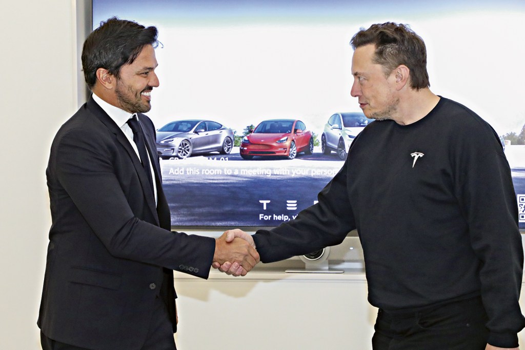 FOCO NO FUTURO - Fábio Faria e Musk: o encontro revelou interesse do empresário em trazer novas tecnologias para o país -