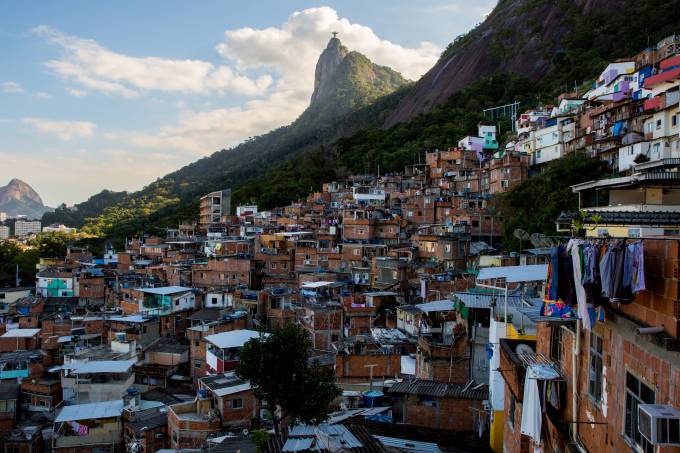 Favelas area in afternoon light, Rio de Janeiro, Brazil