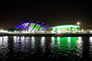Pavilhão onde acontecem as negociações da COP26, em Glasgow, na Escócia