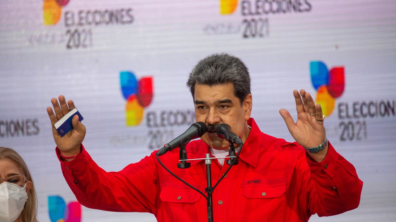 Nicolás Maduro discursa após as eleições regionais da Venezuela - 21/11/2021