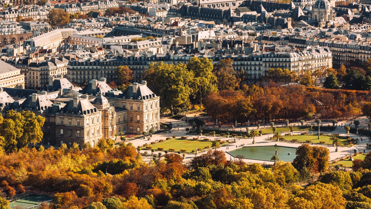 Vista aérea de Paris, França.