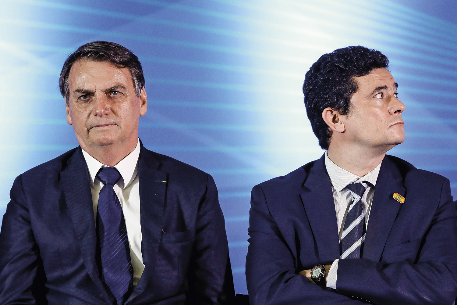 TRAIÇÃO - Moro com Bolsonaro: o ex-ministro da Justiça deixou o governo acusando o presidente -