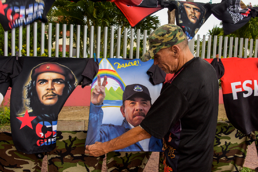 Camisa de Daniel Ortega na Nicarágua