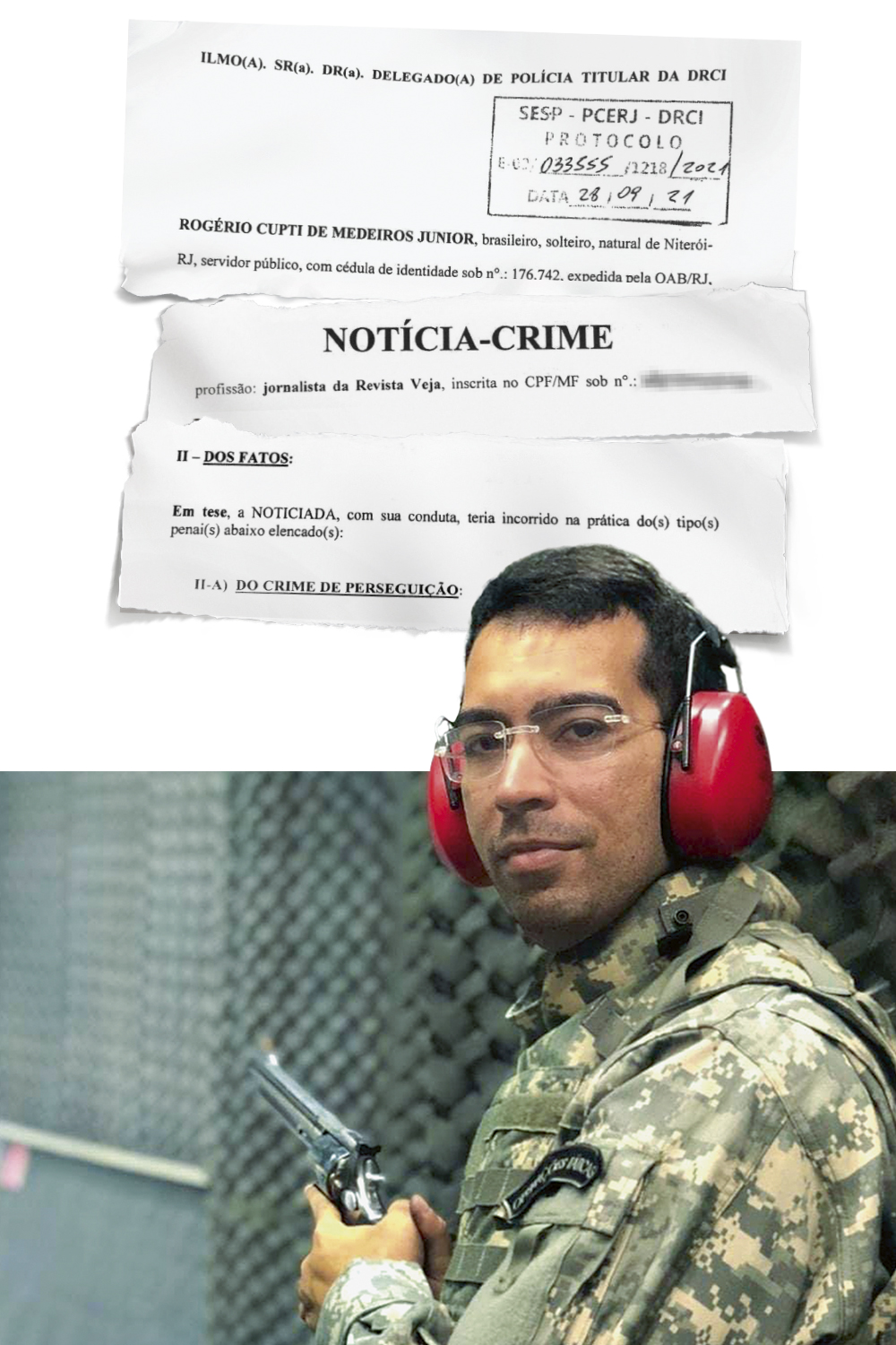 ROGERIO-Cupti-1.JPG O QUEIXOSO - Medeiros, que fez registro na polícia contra VEJA (acima): servidor e consultor para porte de armas -