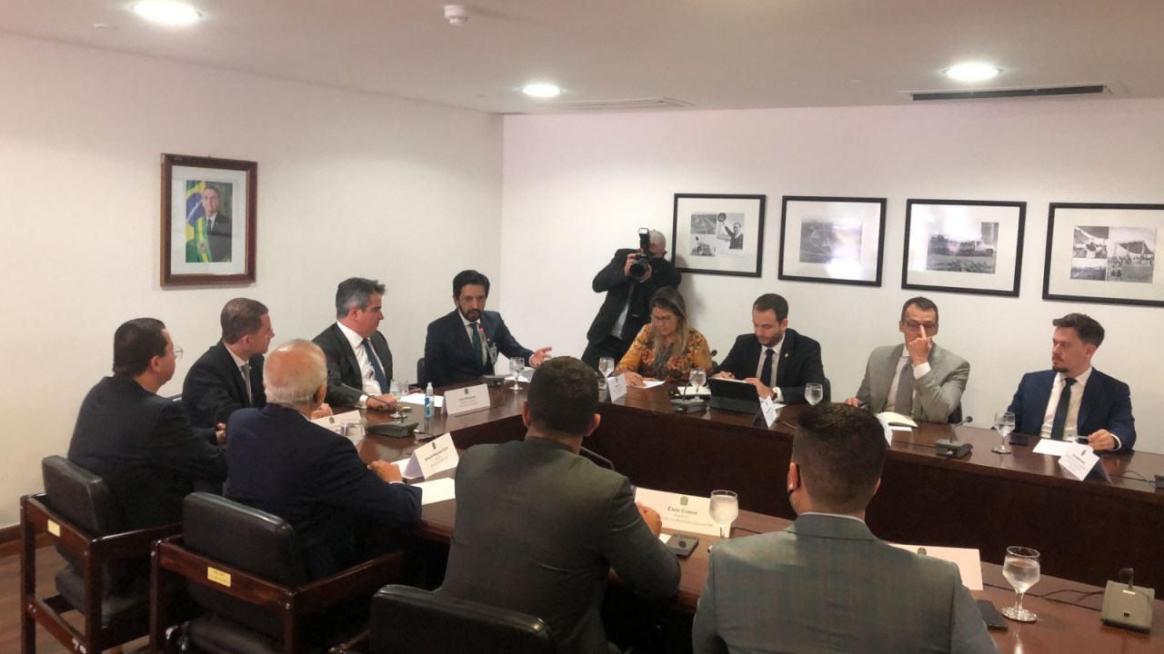 O prefeito de São Paulo Ricardo Nunes (MDB) em reunião com o ministro chefe da Casa Civil Ciro Nogueira (PP-PI)