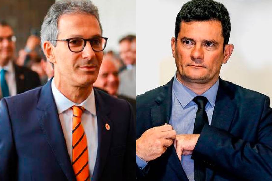 O governador Romeu Zema (Novo) e o ex-ministro Sergio Moro (Podemos)