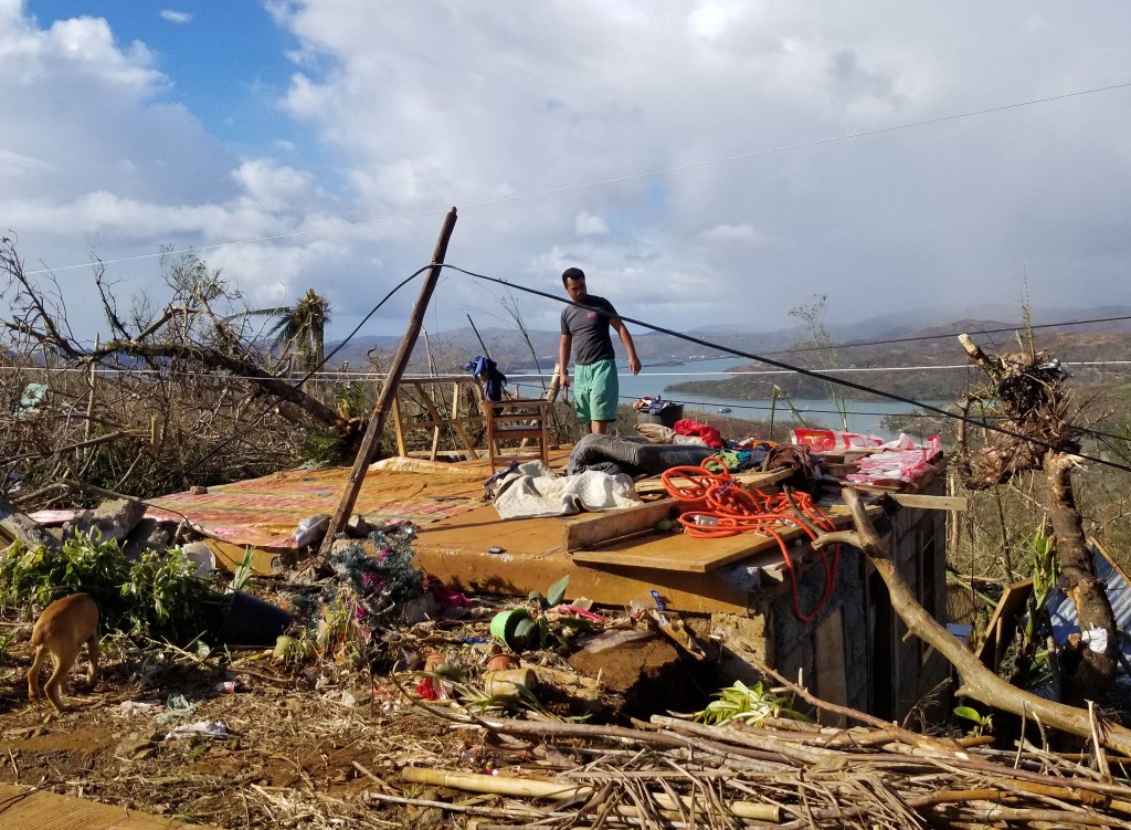 Imóvel destruído por tufão Rai nas Filipinas. 20/12/2021