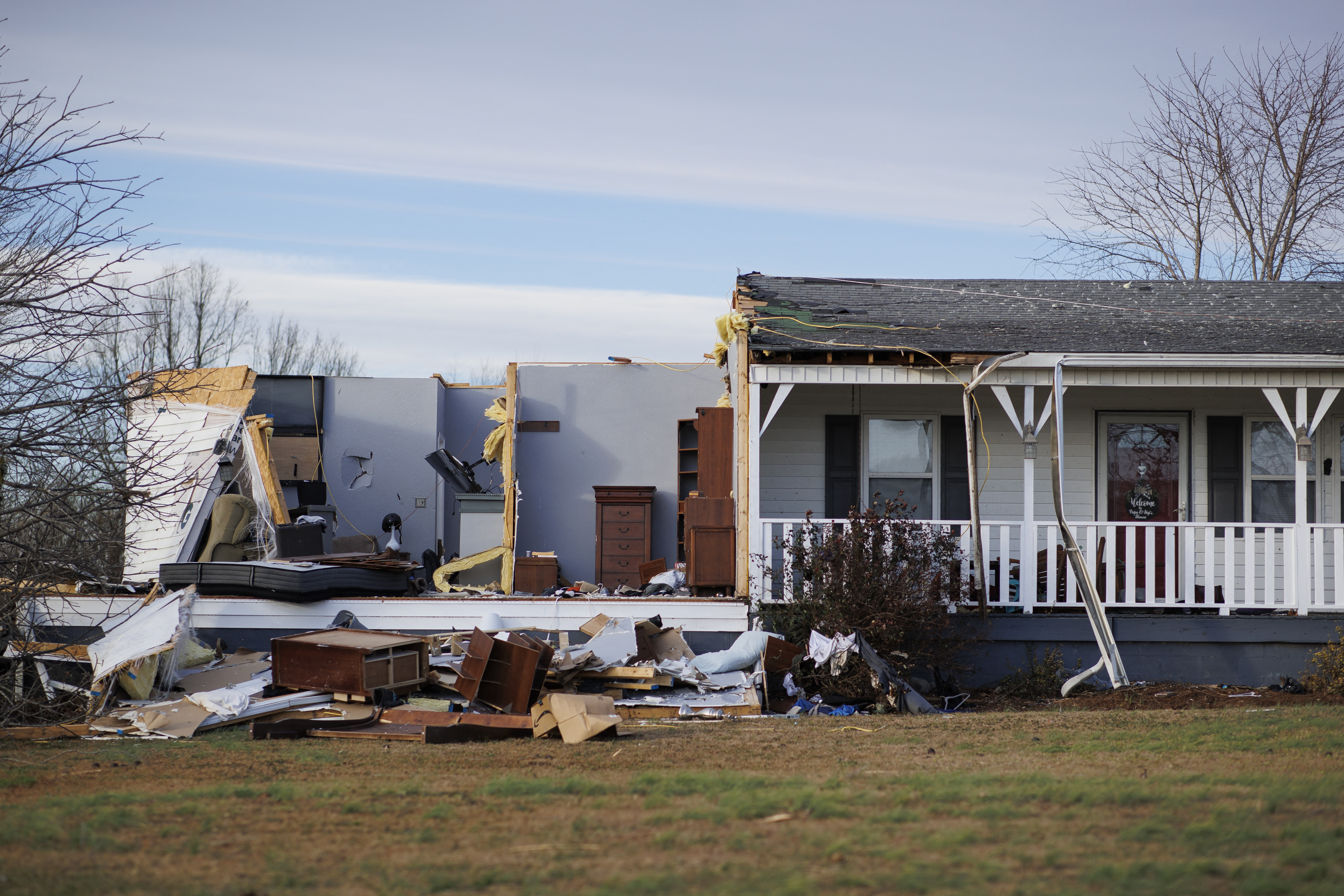 Casa destruída por ventos em Mayfield, Kentucky. 11/12/2021